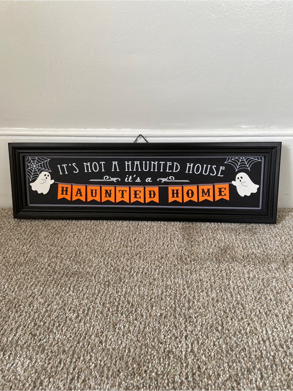 Halloween Framed Wall Sign It's a Haunted Home Michaels Spooky Decor Goth